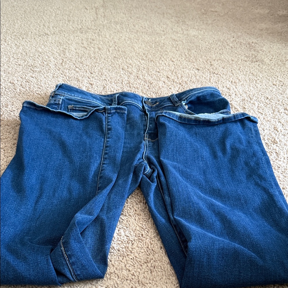 American Eagle Outfitters Straight-Leg Dark Blue Denim Jeans